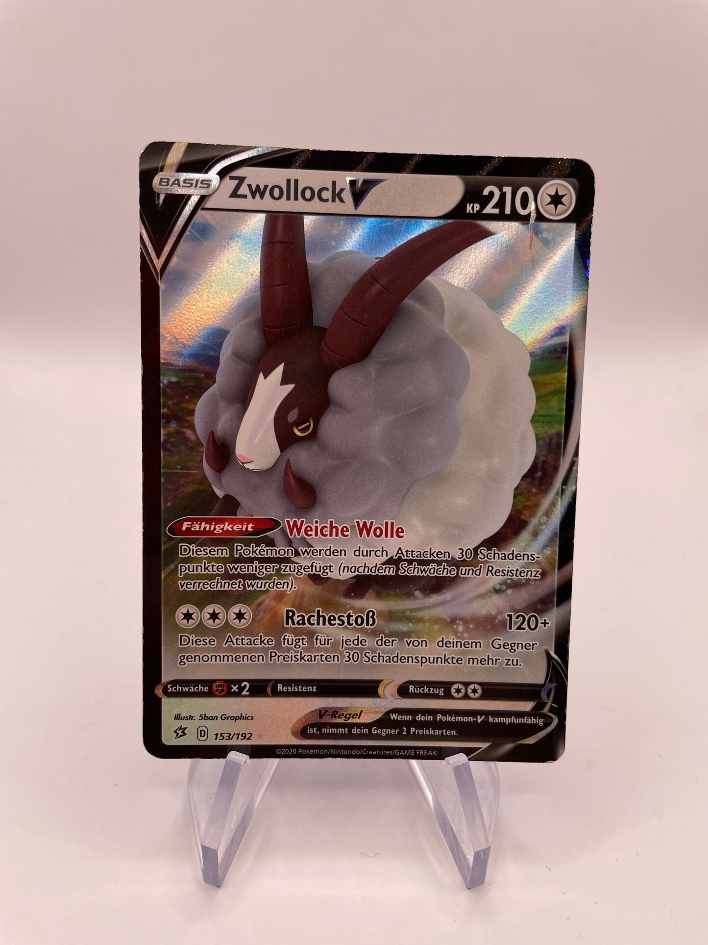 Pokemon Karte V Zwollock 153/192 Deutsch