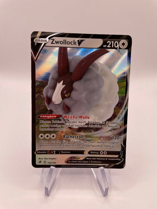 Pokemon Karte V Zwollock 153/192 Deutsch