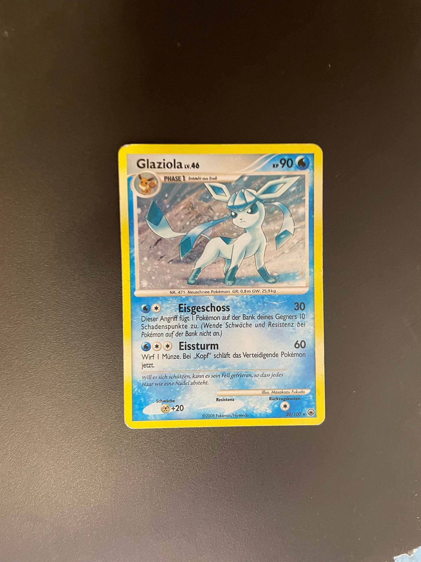 Pokemon Karte Holo Lv.46 Glaziola 20/100 Deutsch