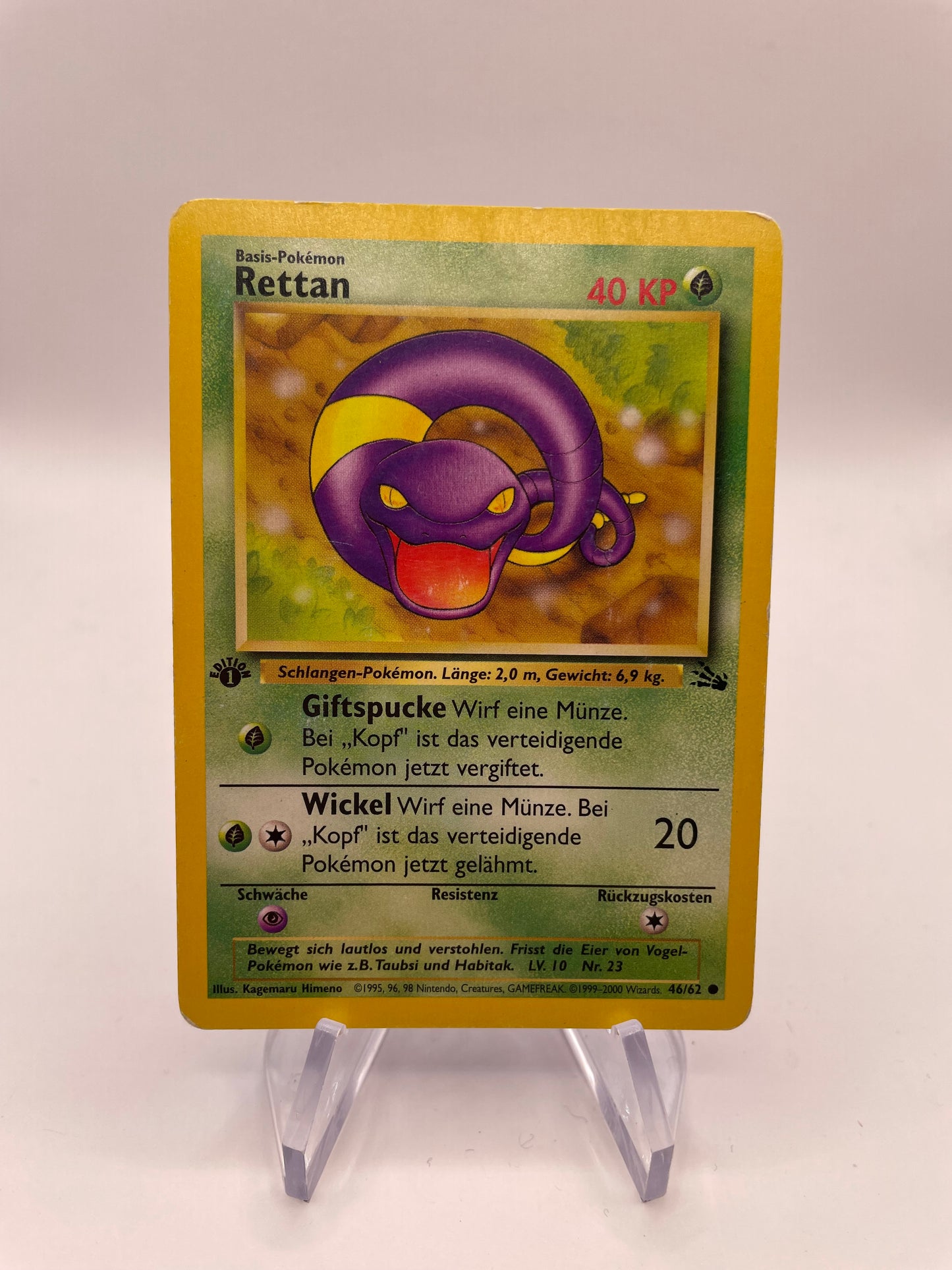 Pokemon Karte Holo 1.Edition Rettan 46/62 Deutsch