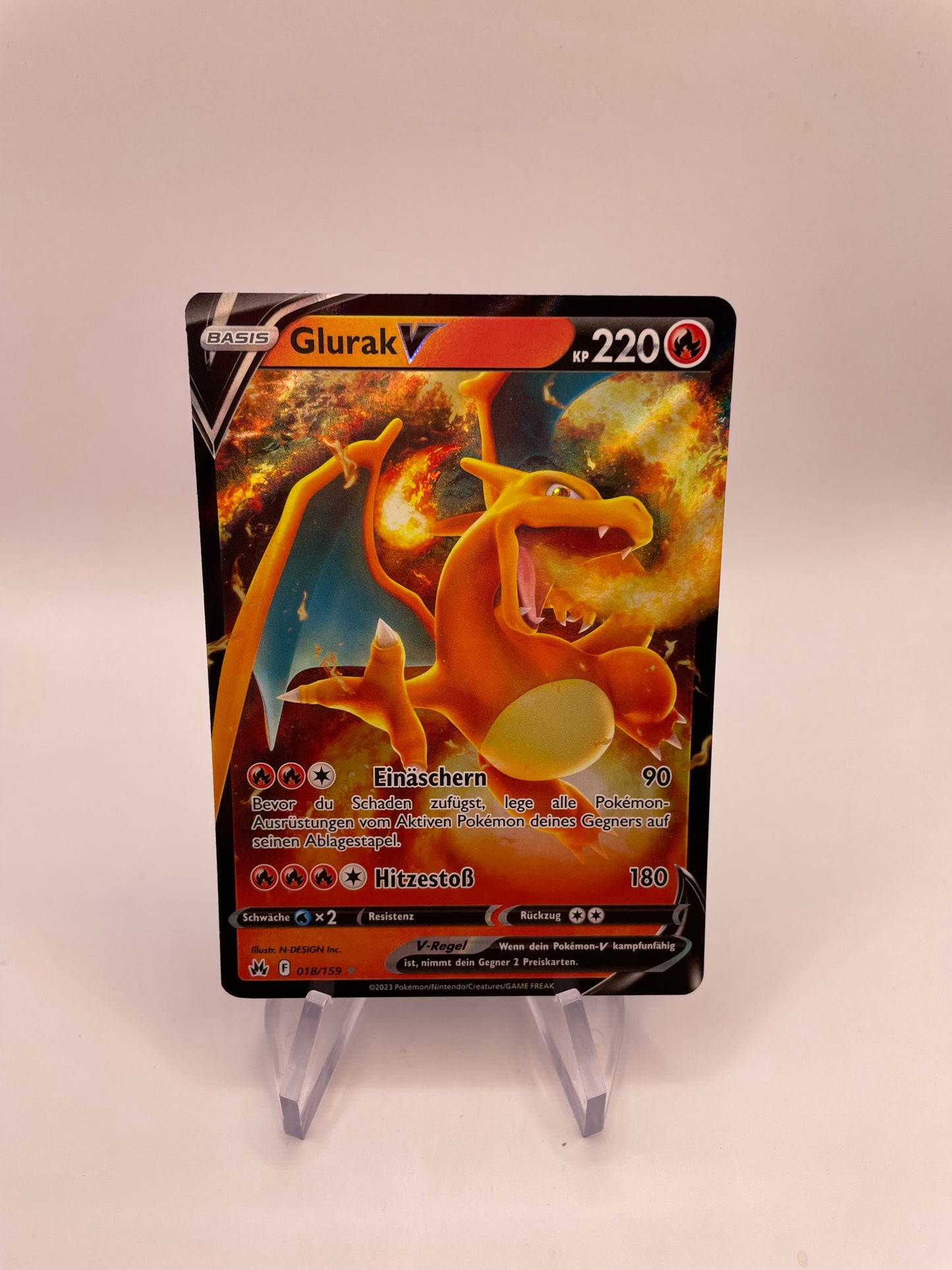 Pokémon Karte Glurak V 18/159 Deutsch