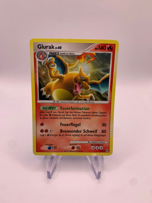 Pokemon Karte Holo Glurak 1/99 Deutsch