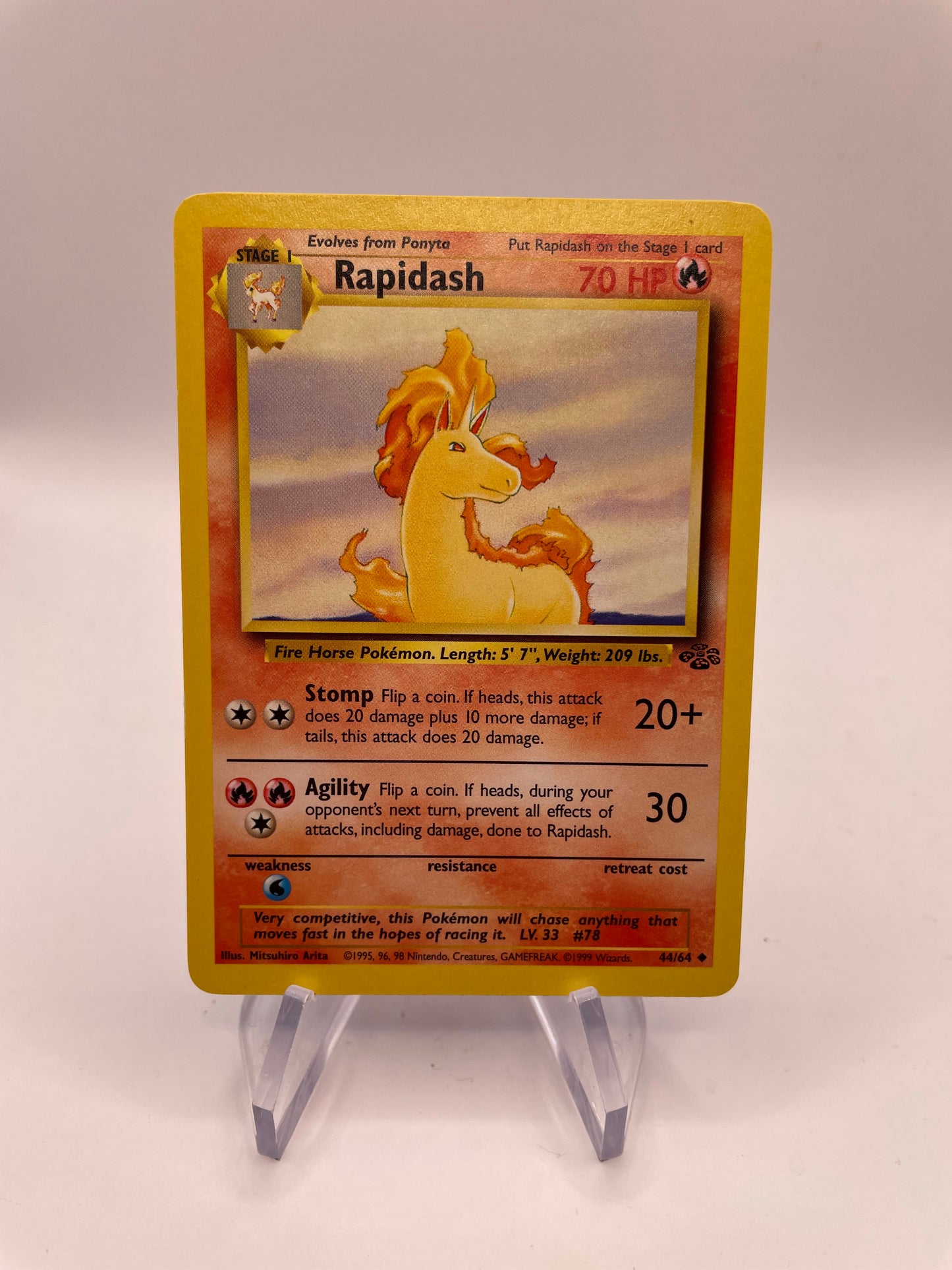 Pokemon Karte Rapidash 44/64 Jungel Englisch