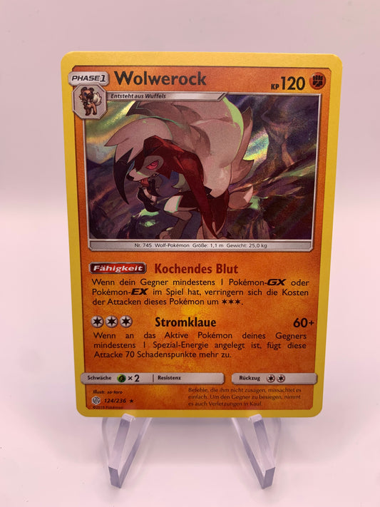 Pokemon Karte Holo Wolwerock 124/236 Deutsch