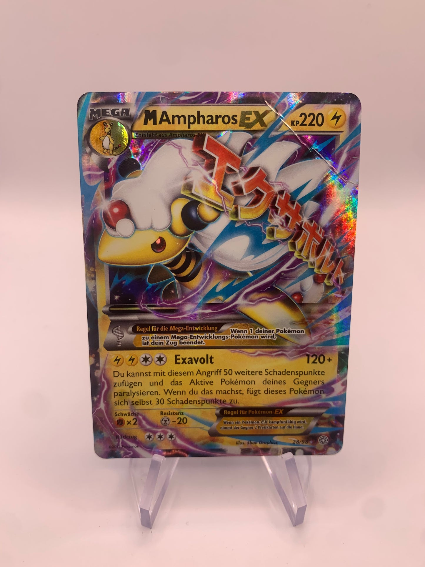 Pokemon Karte EX Ampharos 28/98 Deutsch