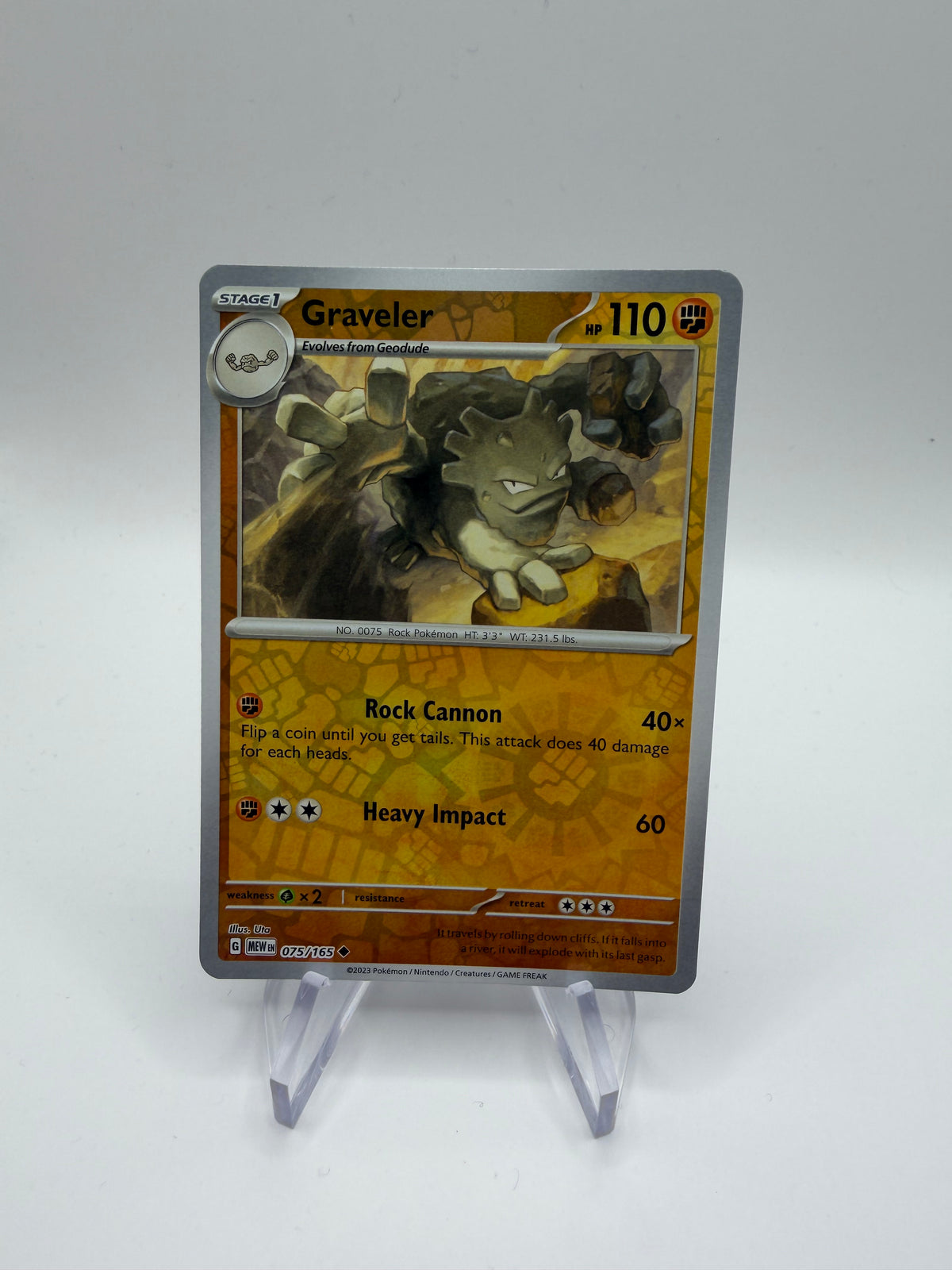 Pokemon Karte Reverse 151 Georok 75/165 Englisch
