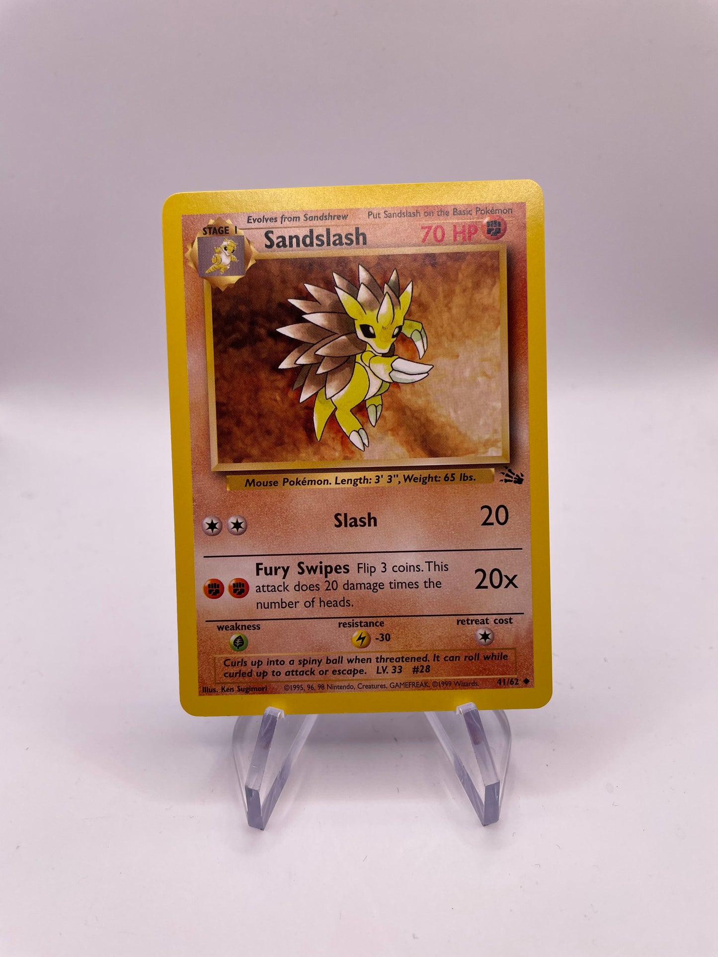 Pokemon Karte Fossil Sandslash 41/62 Englisch