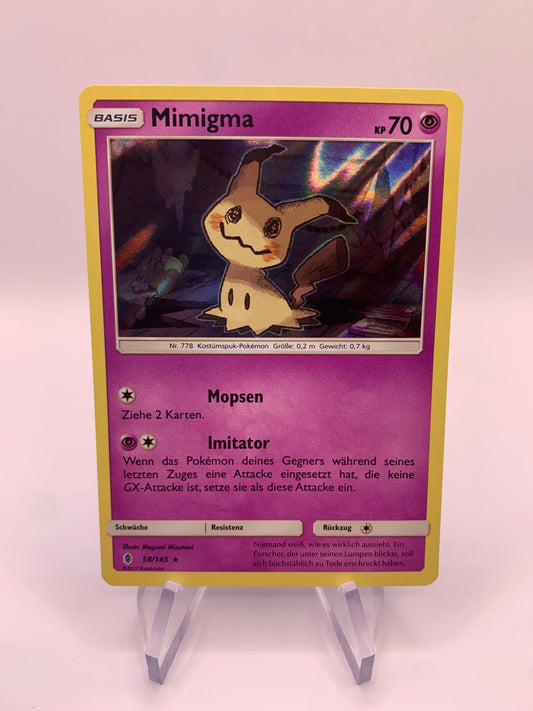 Pokemon Karte Holo Mimigma 58/145 Deutsch