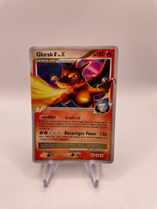 Pokemon Karte Lv.X Glurak 143/147 Deutsch