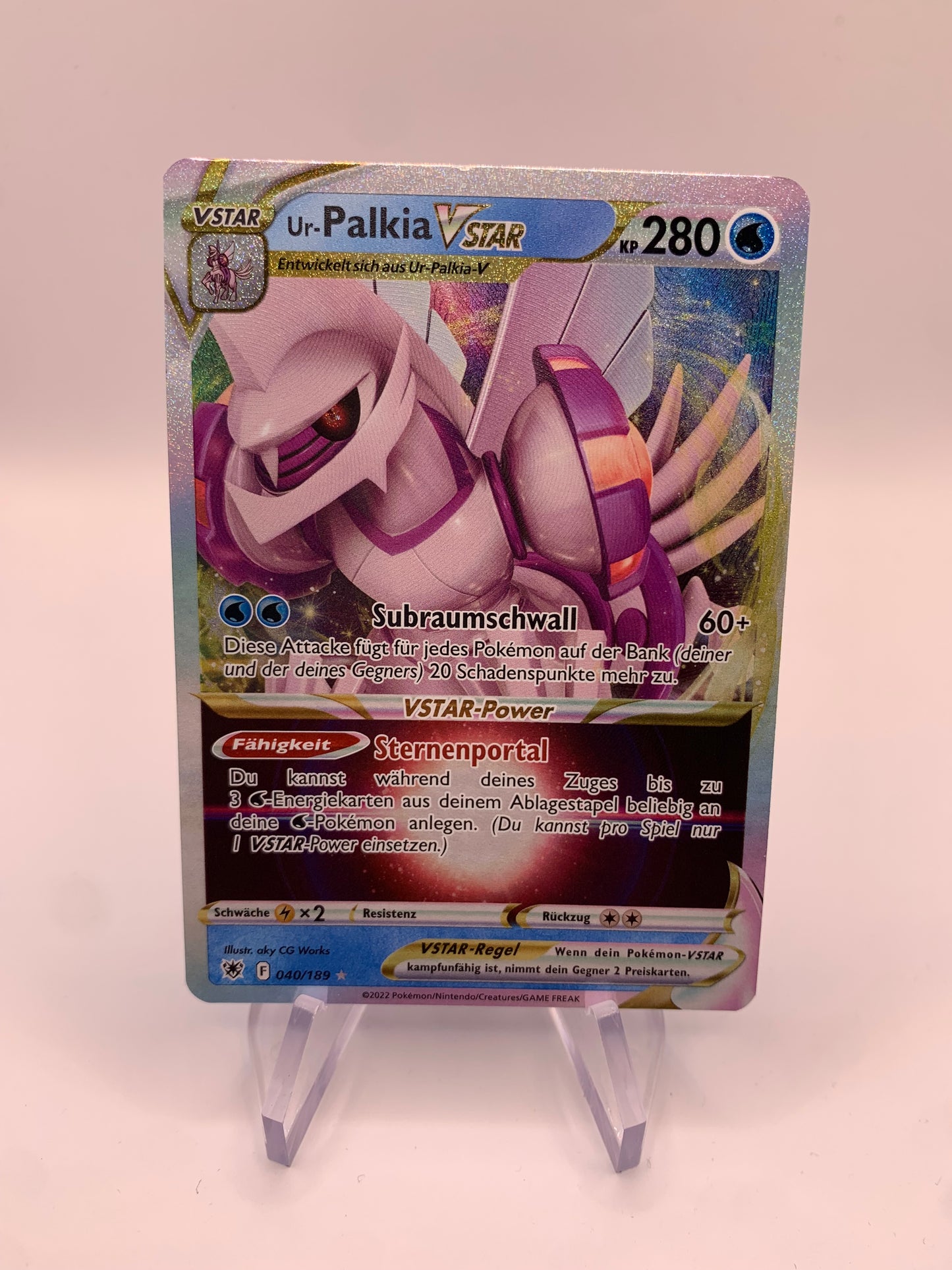 Pokemon Karte Vstar Ur-Palkia 40/189 Deutsch