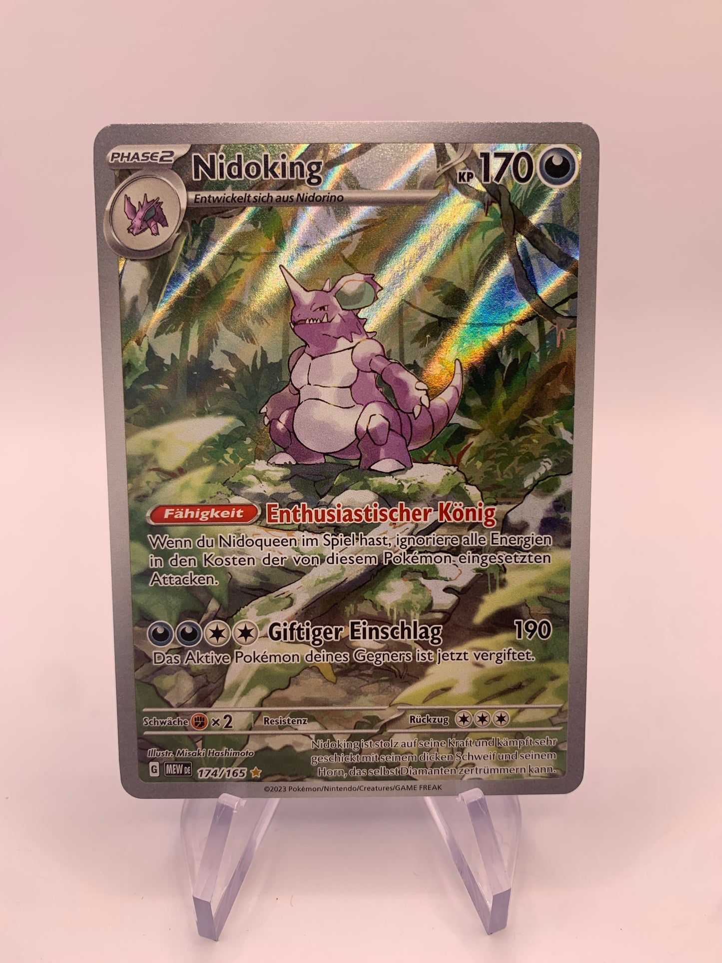 Pokemon Karte Art-Rare Nidoking 174/165 Deutsch