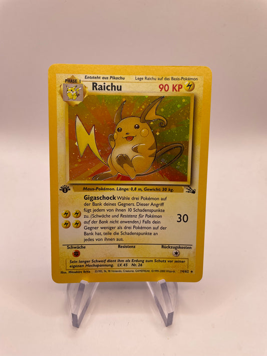 Pokemon Karte Holo 1.Edition Raichu 14/62 Deutsch