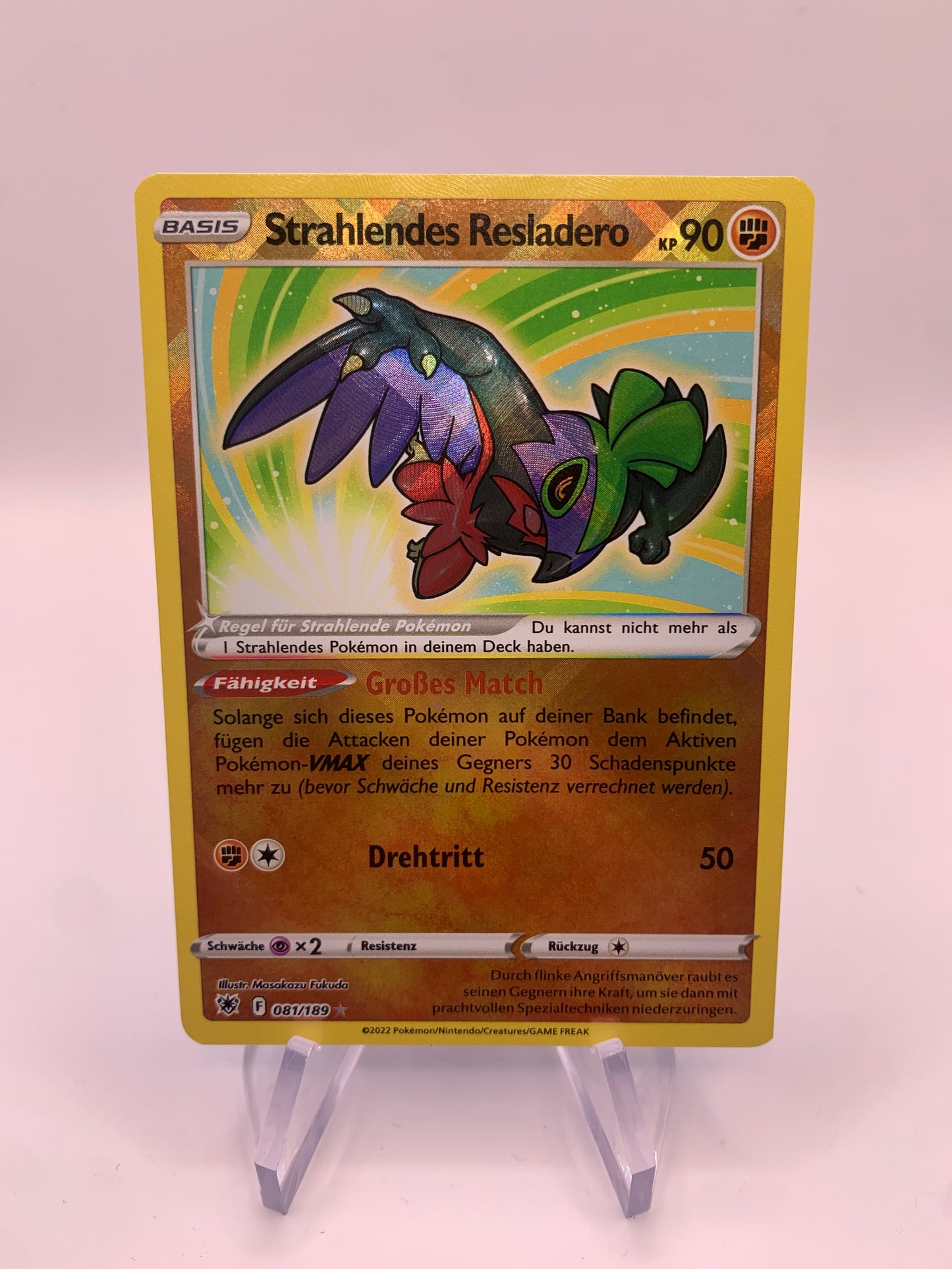 Pokemon Karte Shiny Strahlendes Resladero 81/189 Deutsch