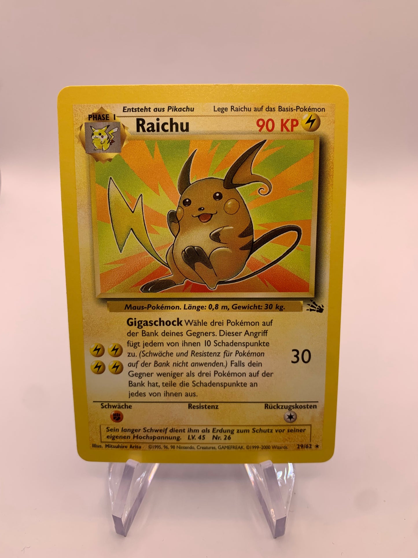 Pokemon Karte Fossil Raichu 29/62 Deutsch