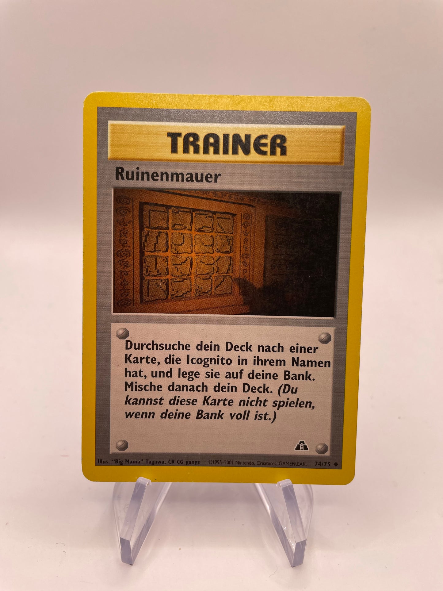 Pokemon Karte Neo Discovery Trainer Ruinenmauer 74/75 Deutsch