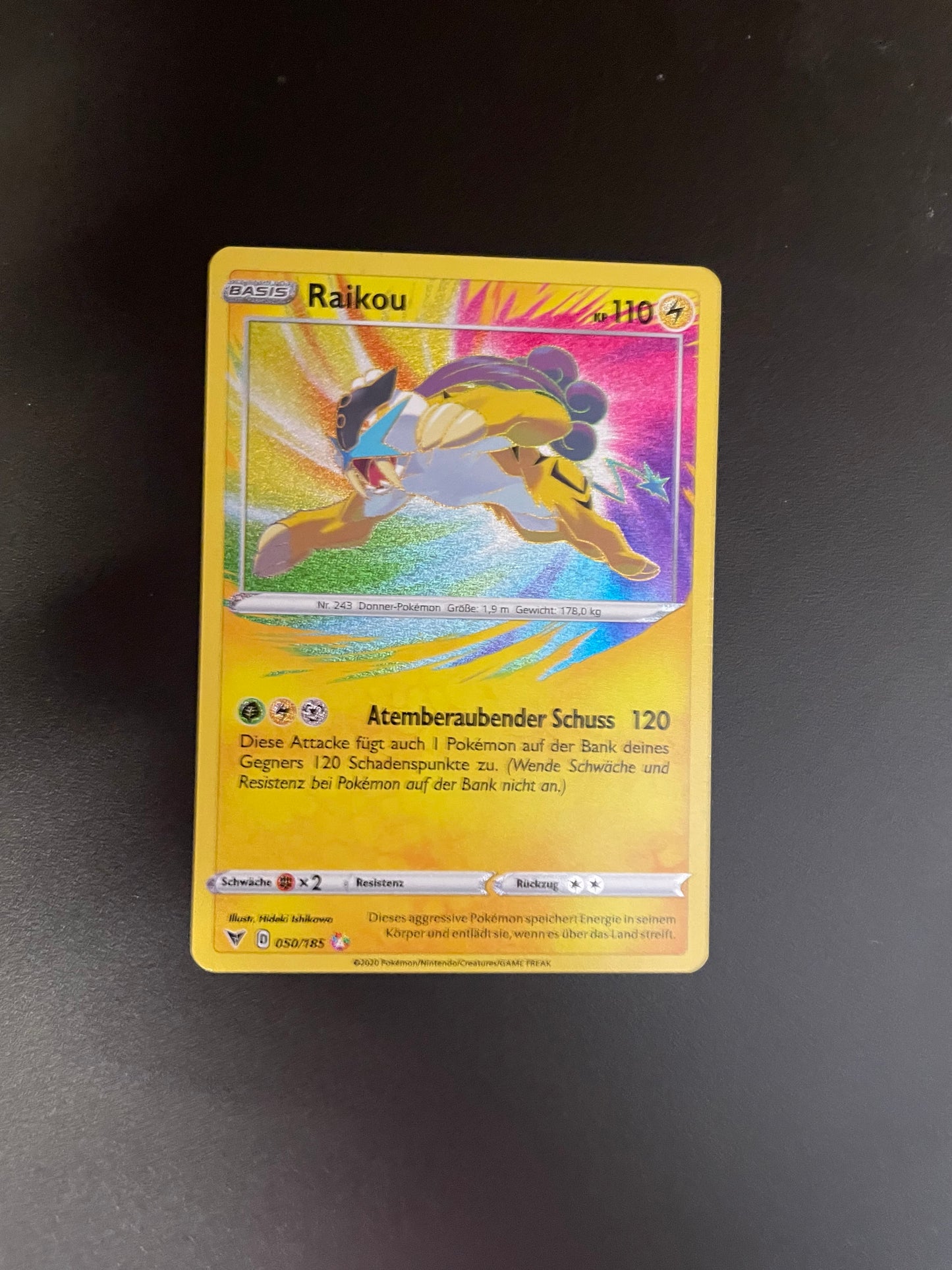 Pokemon Karte Raikou 50/185 Deutsch