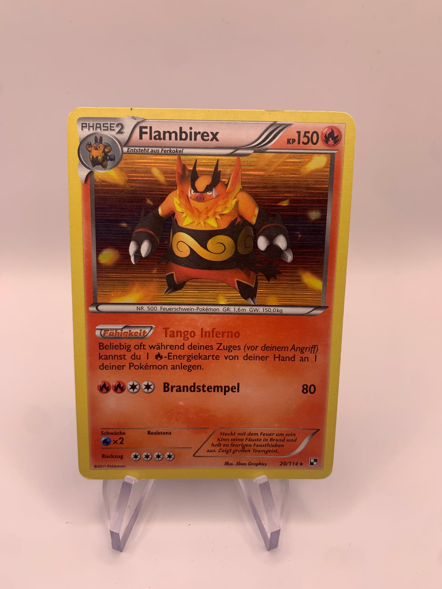 Pokemon Karte Holo Flambirex 20/114 Deutsch