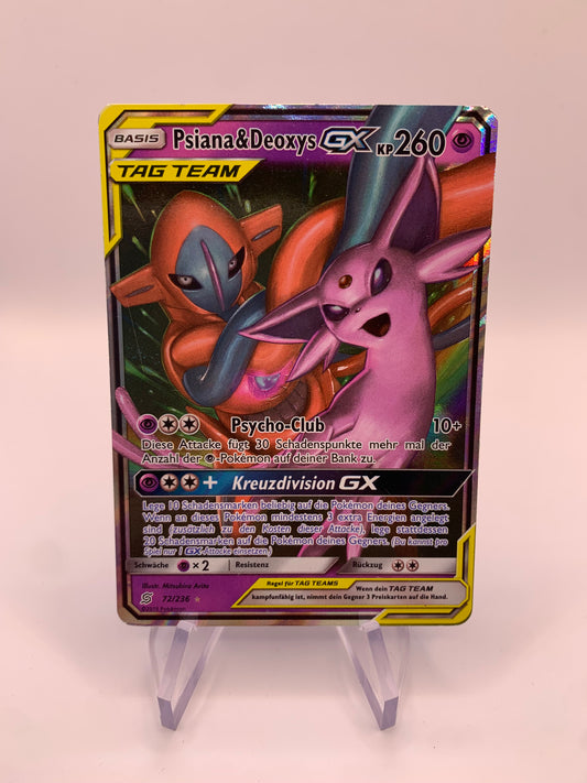 Pokémon Karte GX Tag Team Psiana&Deoxys 72/236 Deutsch