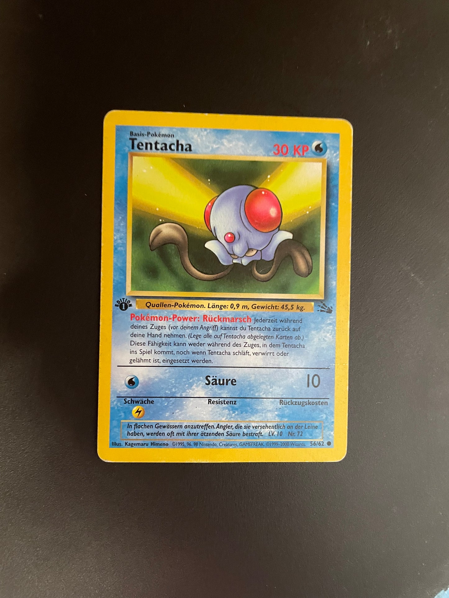 Pokemon Kart 1.Edition Fossil Tentacha 56/62 Deutsch