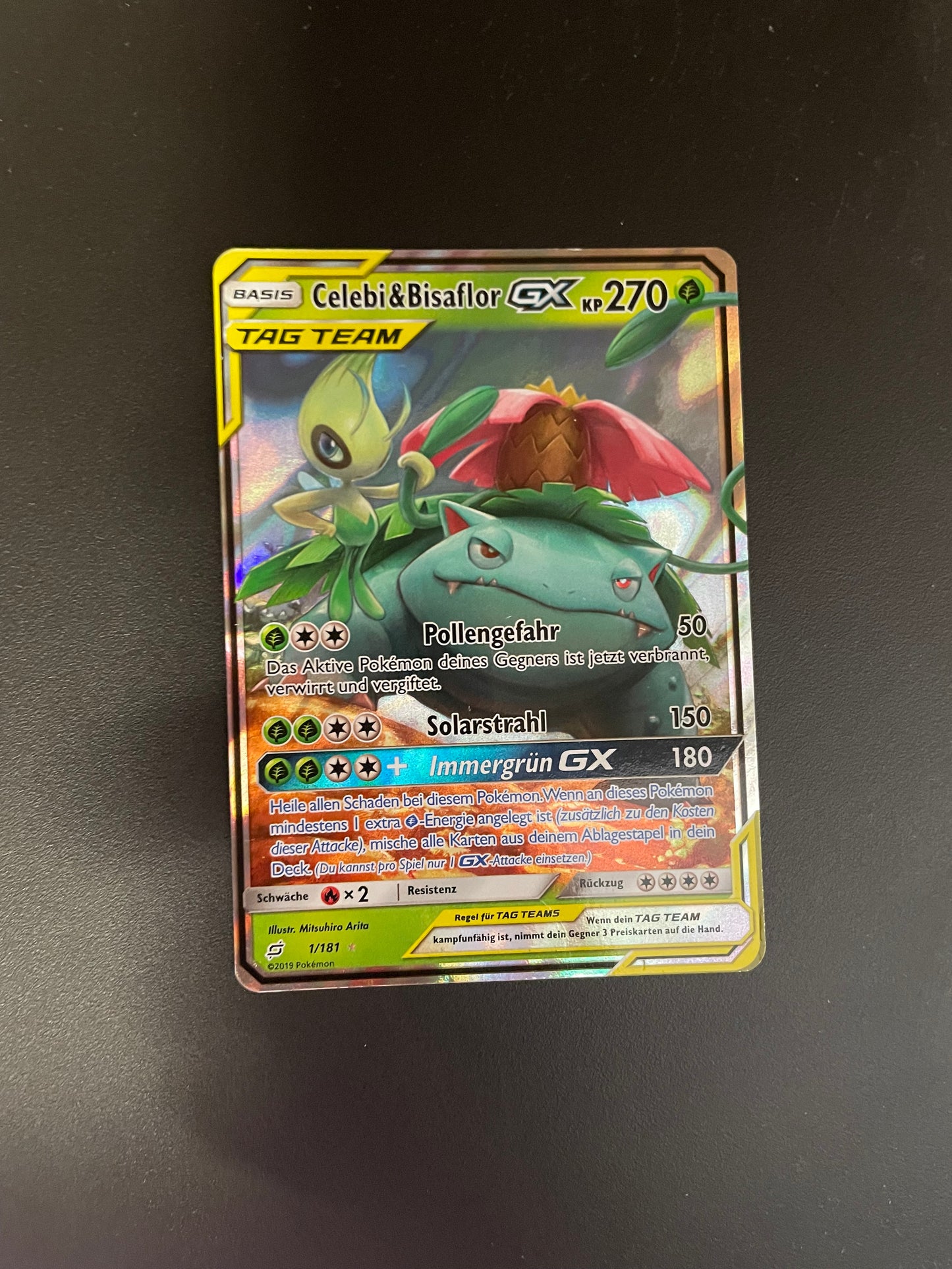 Pokemon Karte GX Tag Team Celebi 1/181 Deutsch
