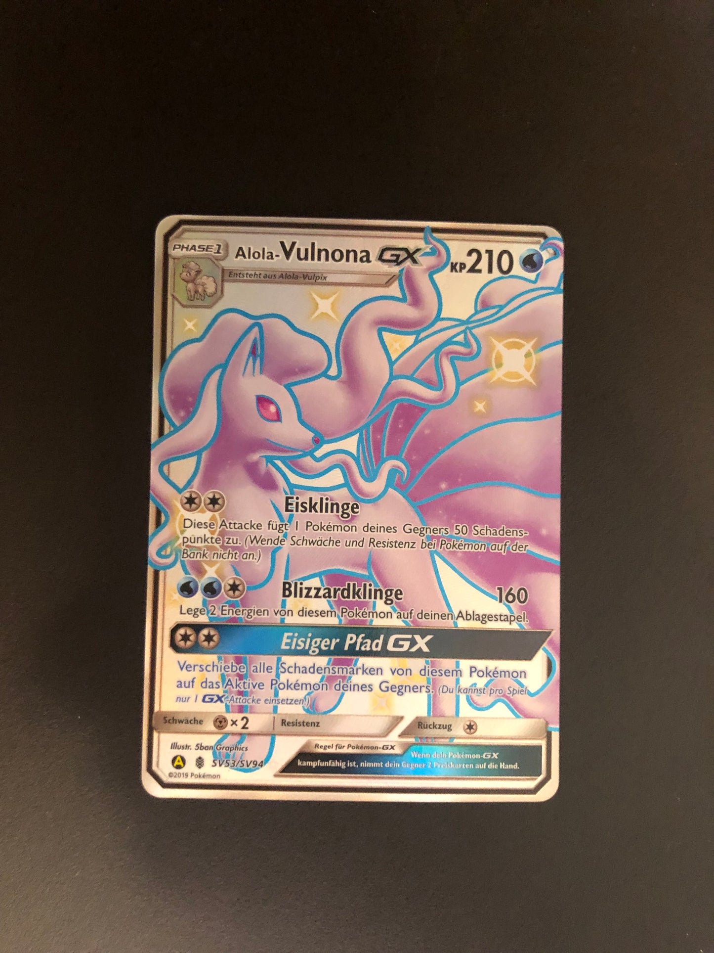 Pokemon Karte GX Fullart Vulnona SV53/SV94 Deutsch