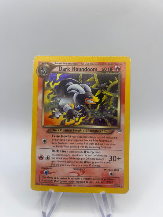 Pokemon Karte Holo Neo Dunkles Hundemon 7/105 Englisch