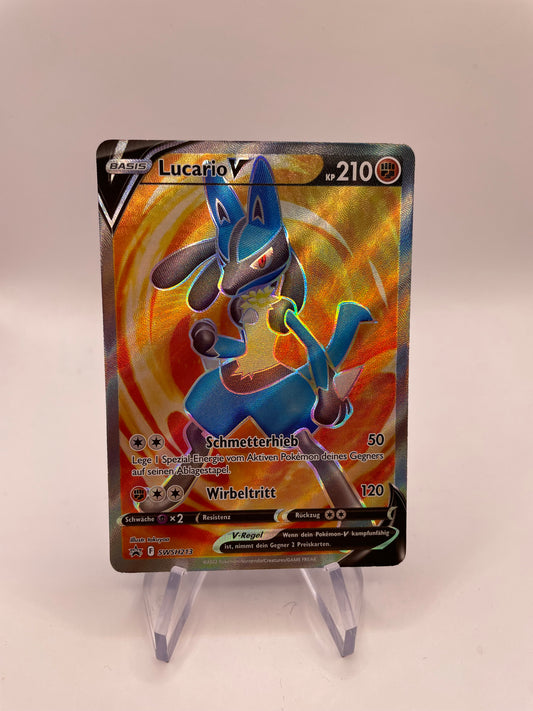 Pokémon Karte Promo V Lucario SWSH213 Deutsch