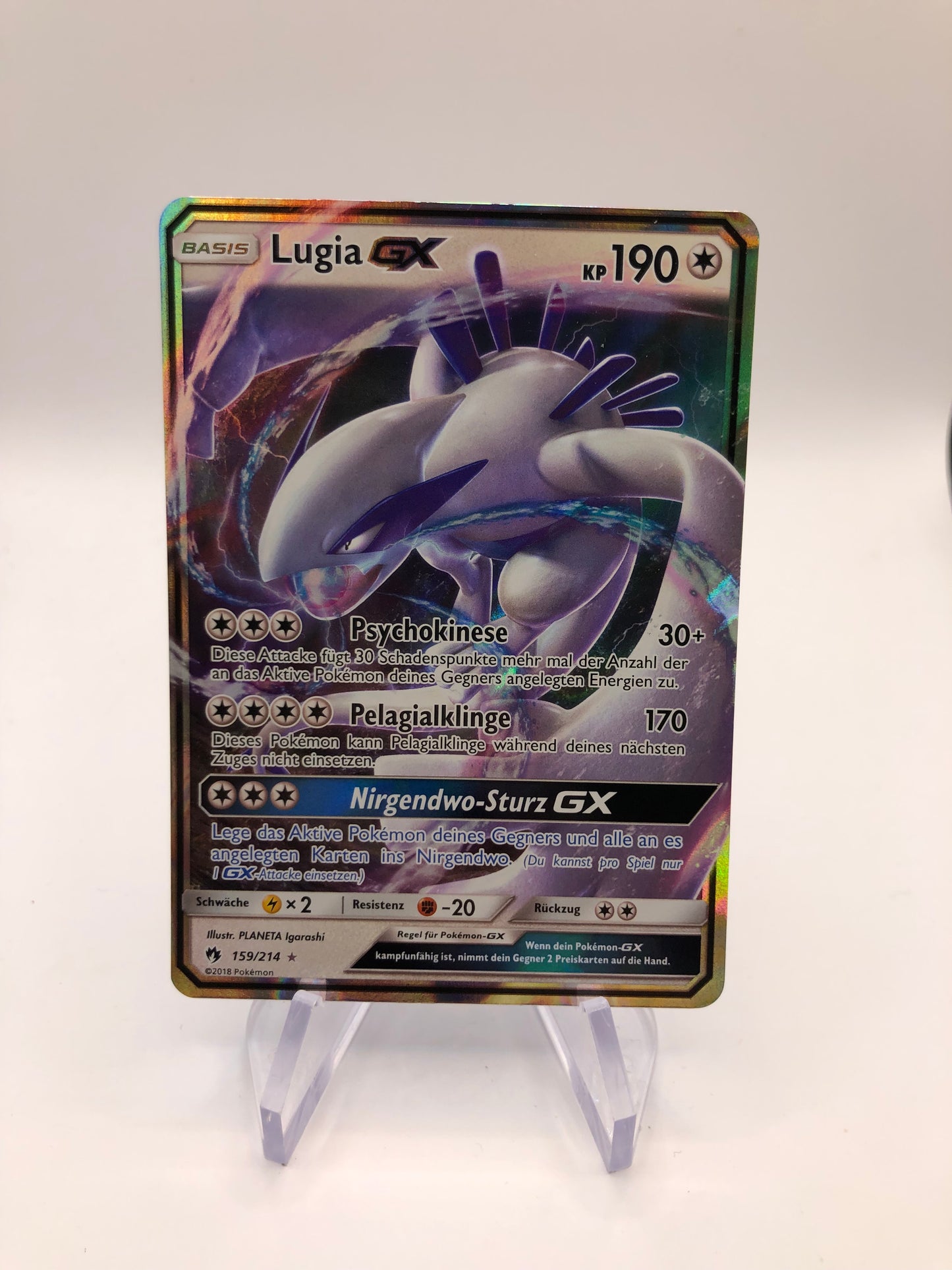 Pokemon Karte GX Lugia 159/214 Deutsch