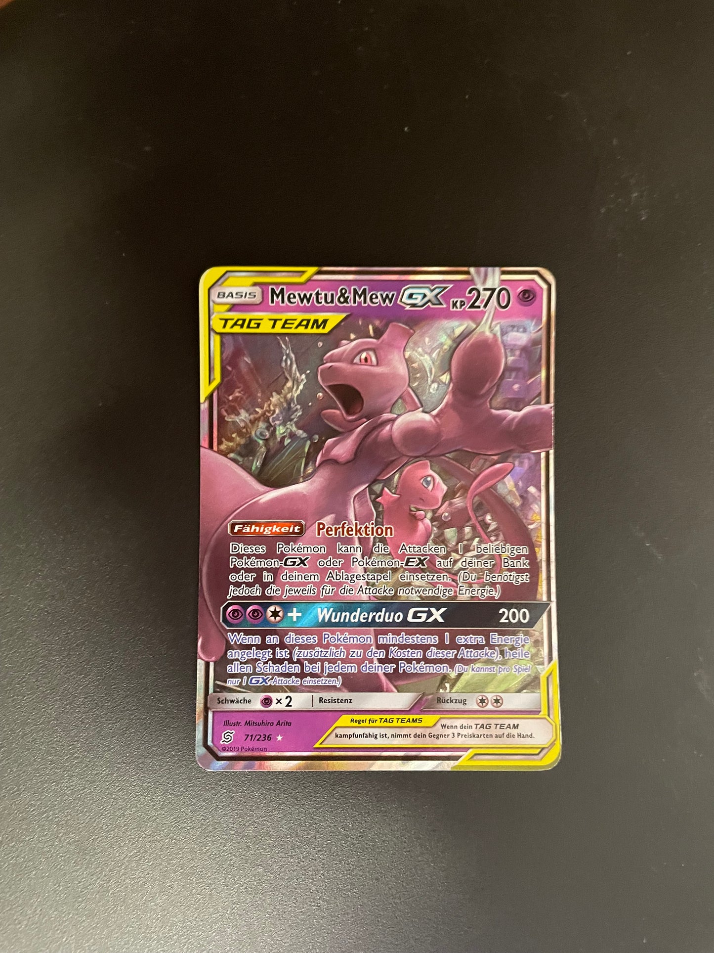 Pokemon Karte GX Tag Team Mewtu & Mew 71/236 Deutsch