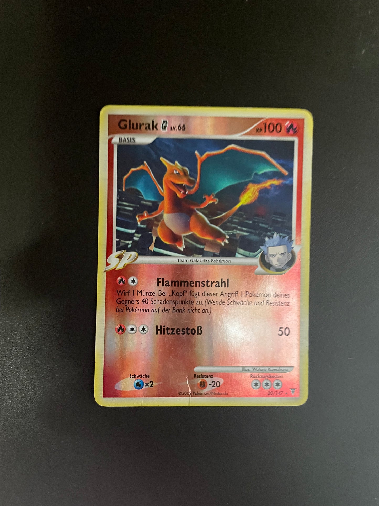 Pokemon Karte Revers Glurak 20/147 Deutsch