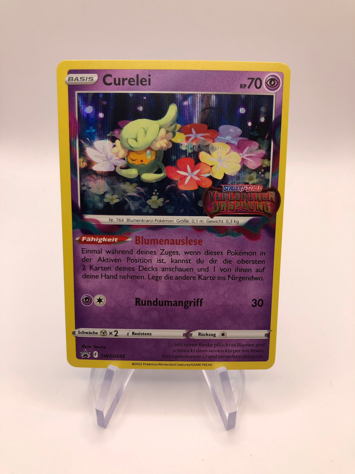 Pokemon Karte Stamp Curelei SWSH242 Deutsch