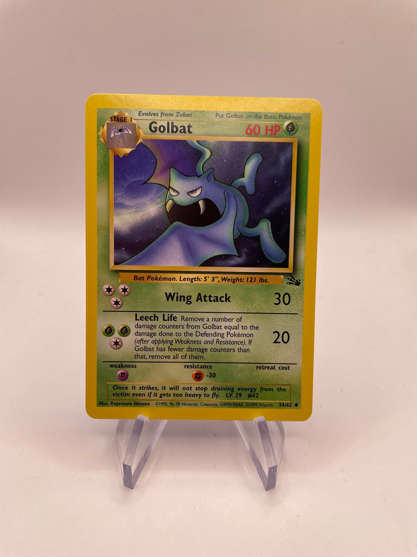 Pokemon Karte Fossil Golbat 34/62 Englisch