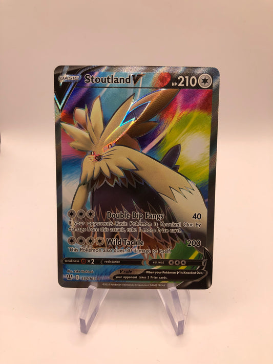 Pokemon Karte Fullart V Stoutland 157/163 Englisch