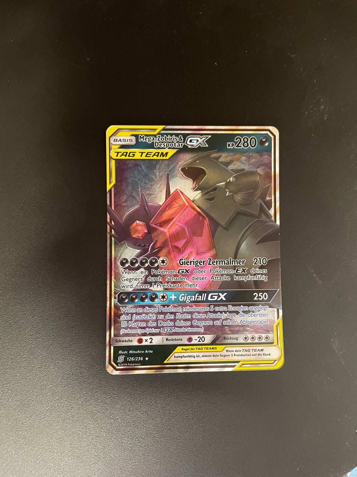 Pokemon Karte GX Tag Team Mega-Zobiris & Despotar 126/236 Deutsch