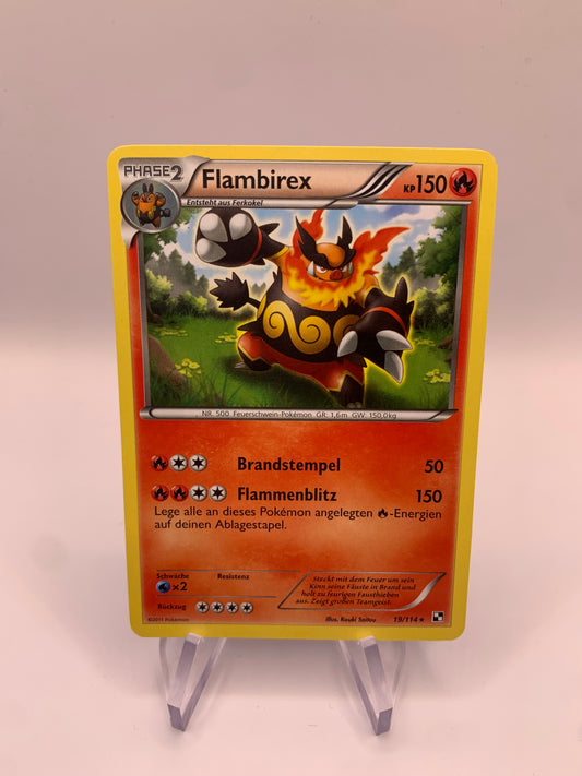 Pokemon Karte Flambirex 19/114 Deutsch