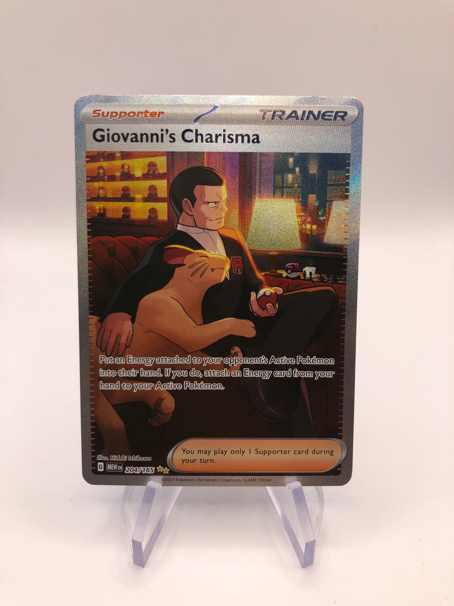 Pokemon Karte Trainer Giovannis Charisma 204/165 Deutsch
