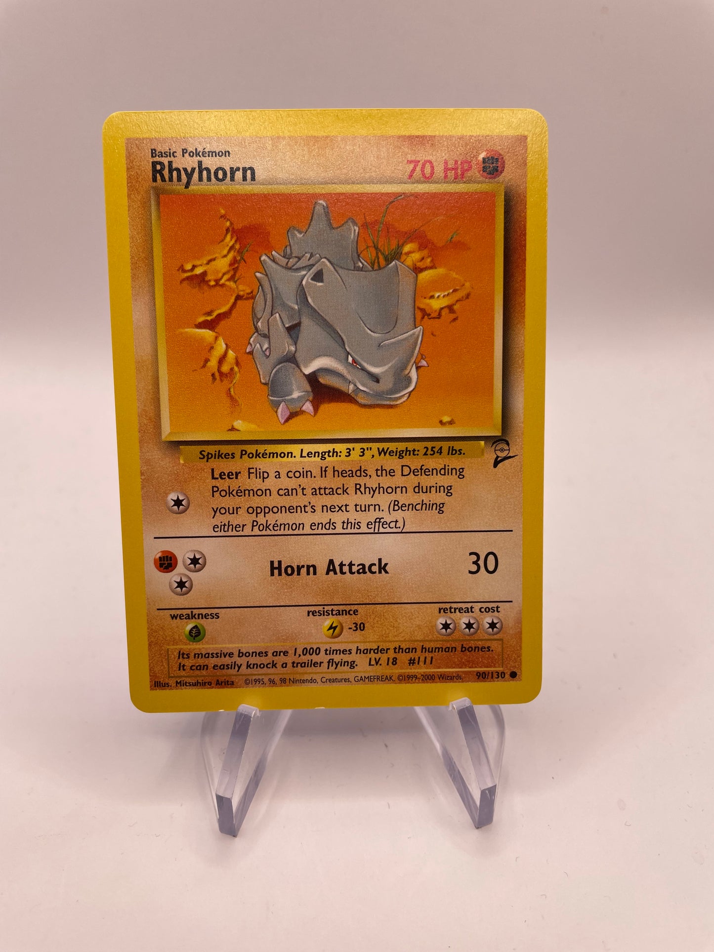 Pokemon Karte Base Set 2 Rhyhorn 90/130 Englisch