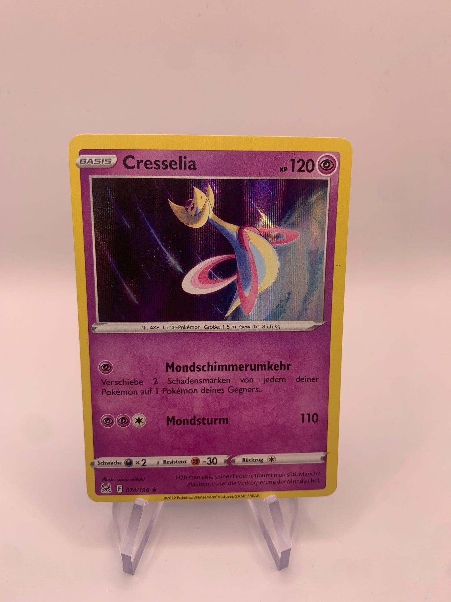 Pokemon Karte Holo Cresselia 74/196 Deutsch