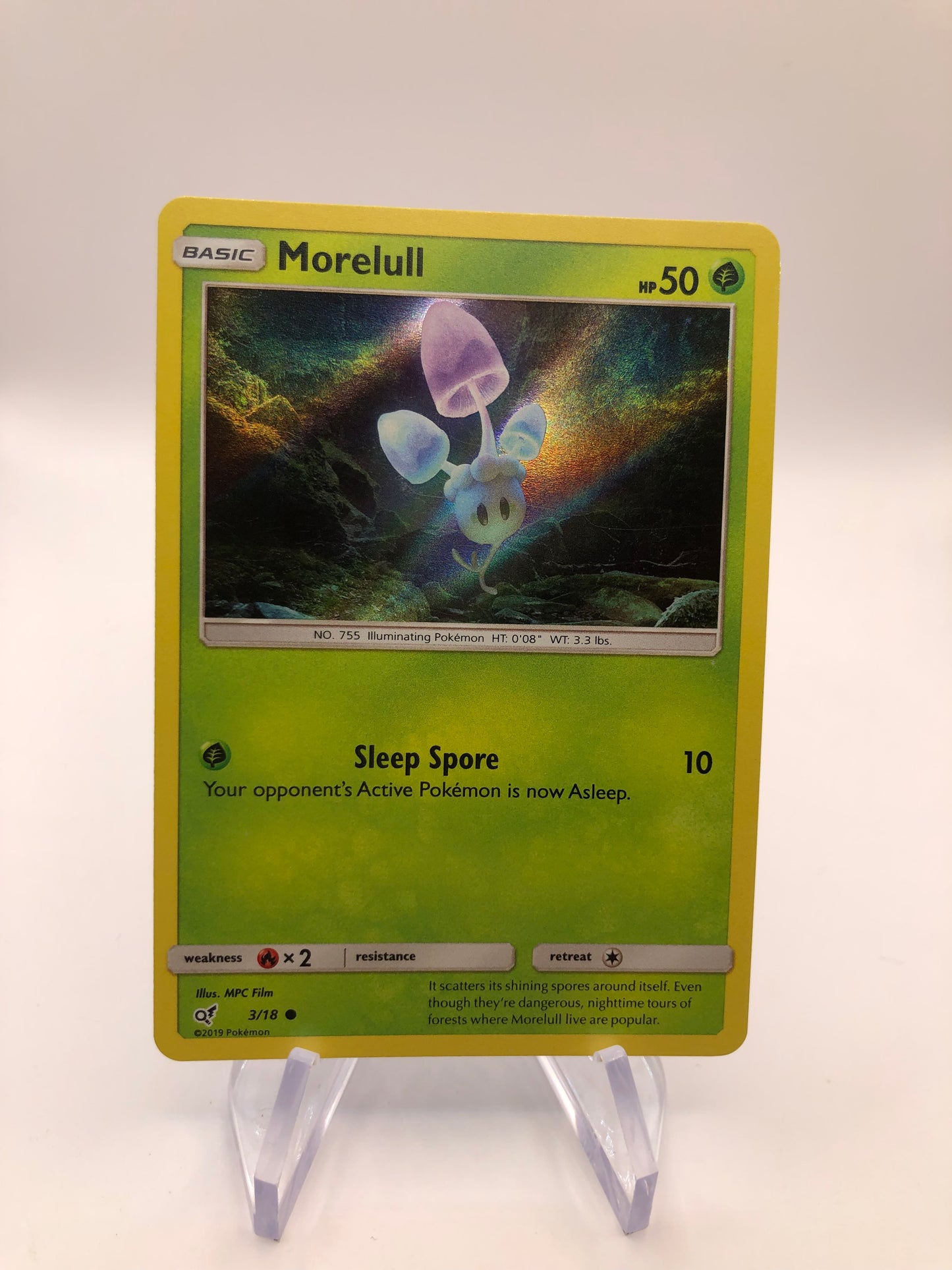 Pokemon Karte Holo Morelull 3/18 Englisch