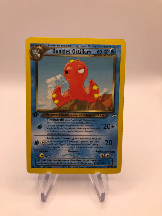 Pokemon Karte 1.Edition Dunkles Octillery 62/105 Deutsch