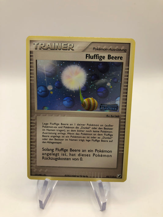 Pokemon Karte Revers Stamp Trainer Fluffige Beere 85/115 Deutsch