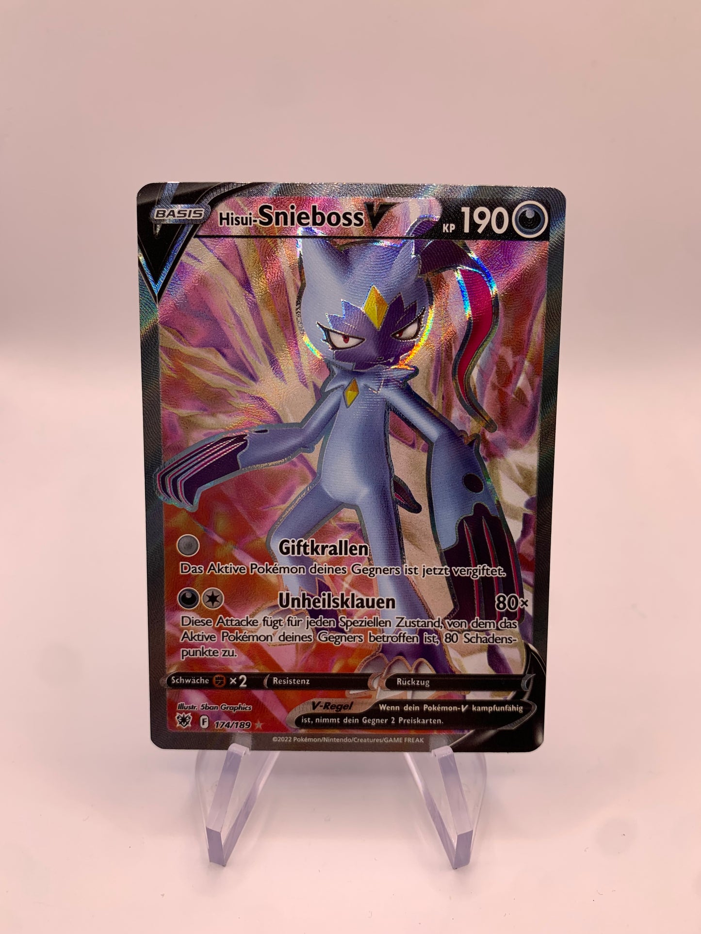 Pokemon Karte V Fullart Snieboss 174/189 Deutsch