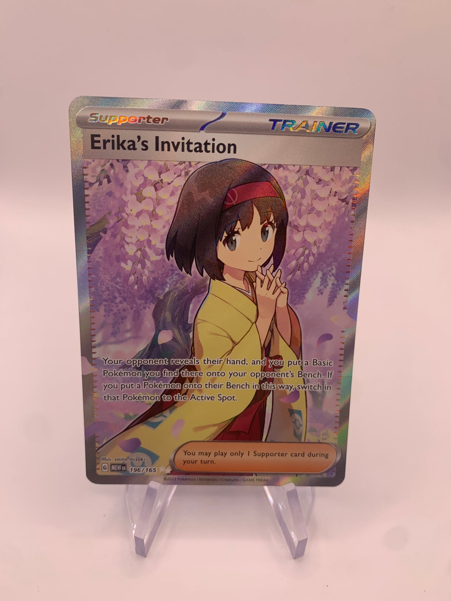 Pokémon Karte Trainer Erikas Invitation 196/165 Englisch