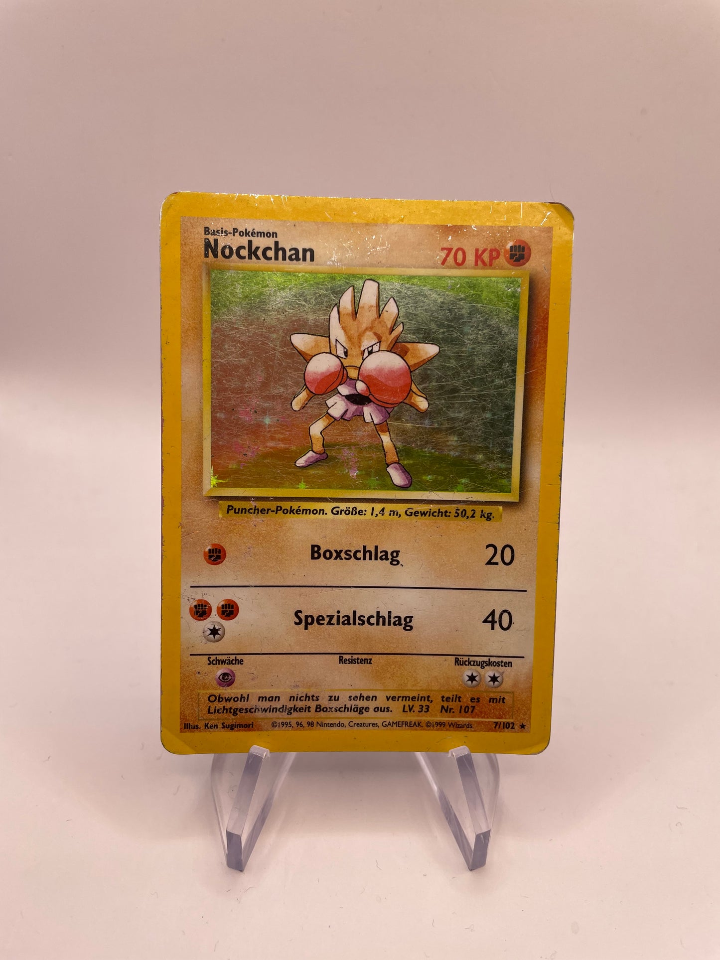 Pokemon Karte Holo Base Set Nockchan 7/102 Deutsch