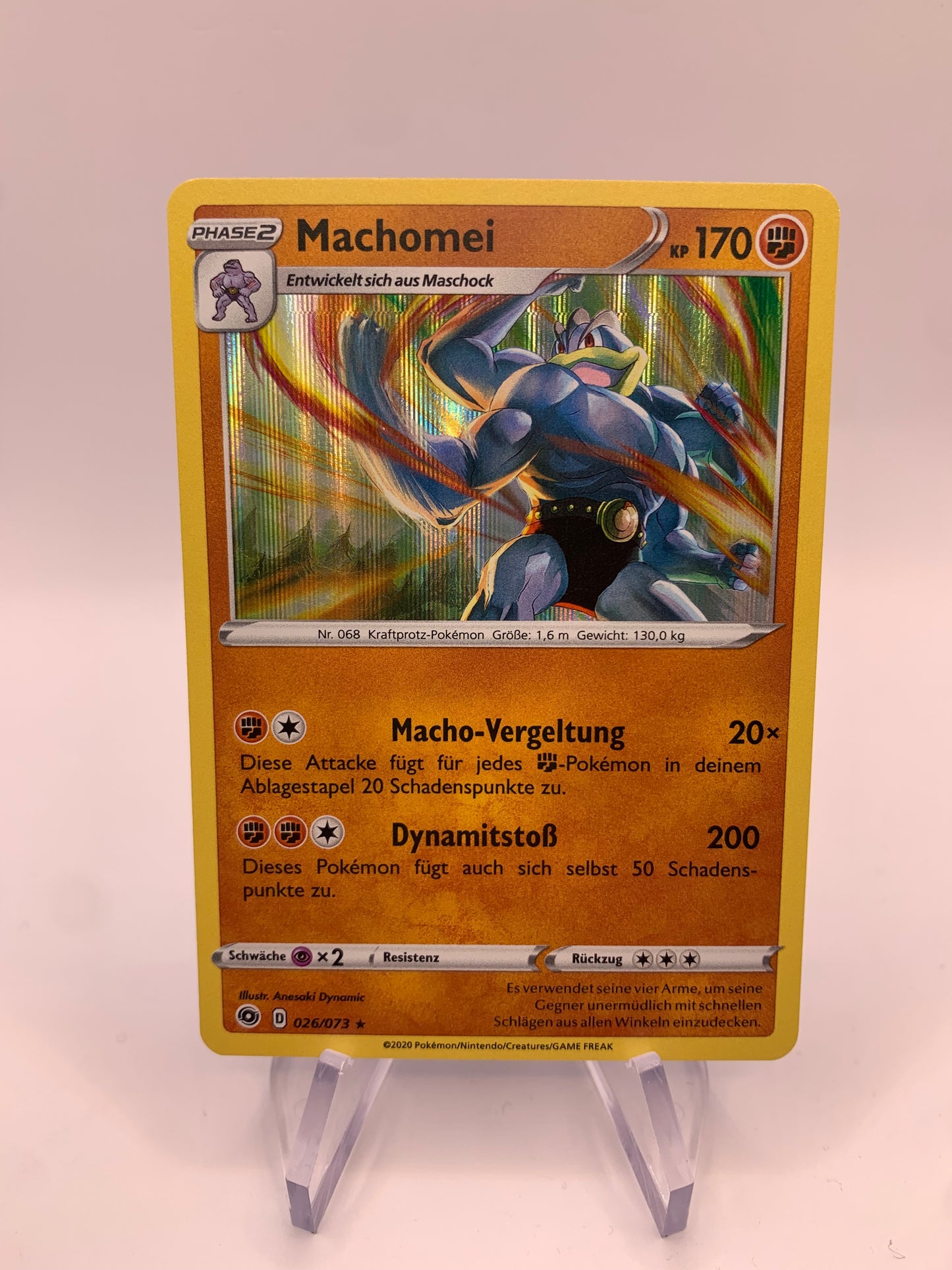 Pokémon Karte Holo Machomei 26/73 deutsch