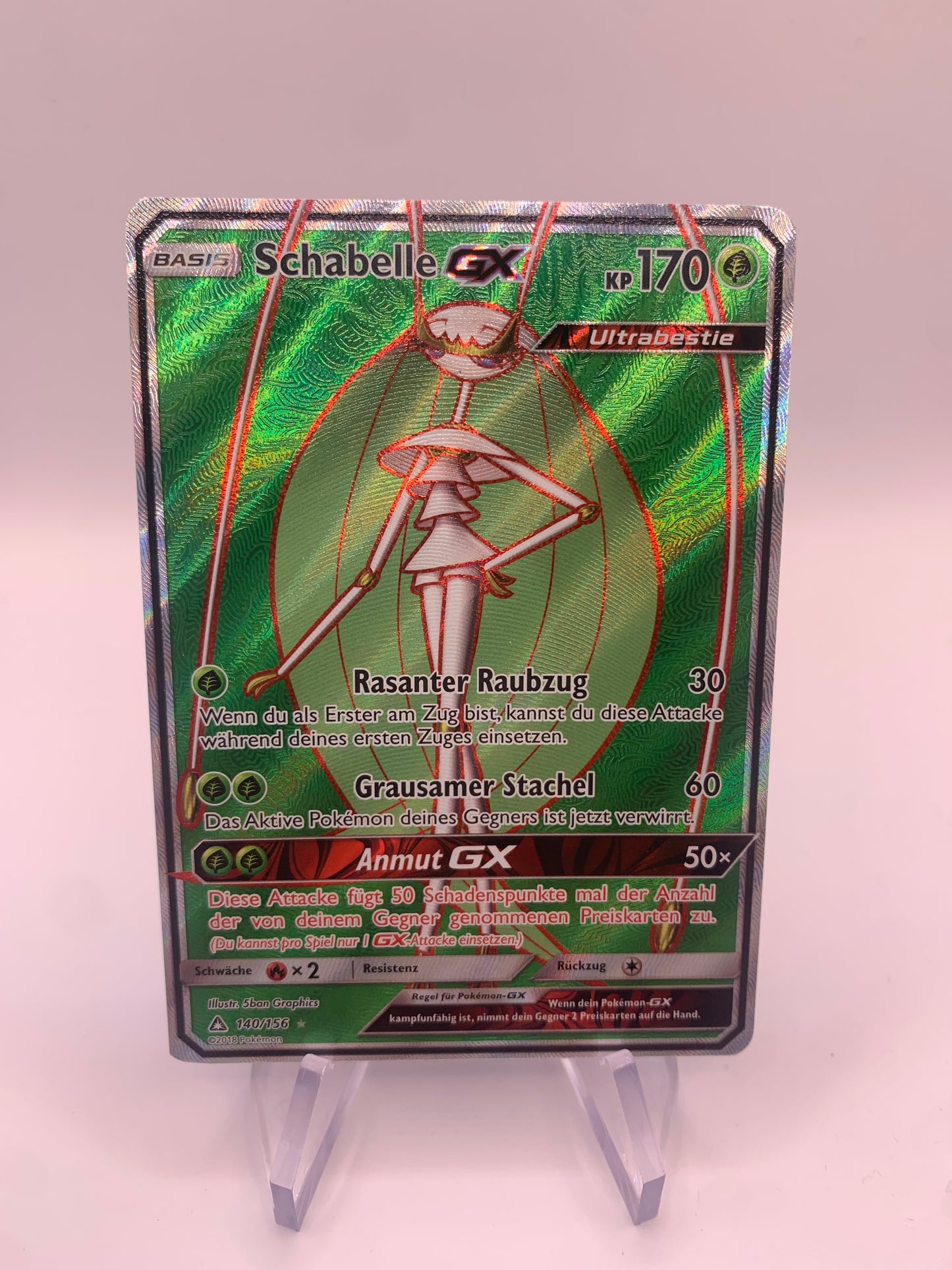 Pokemon Karte Gx Fullart Schabelle 140/156 Deutsch