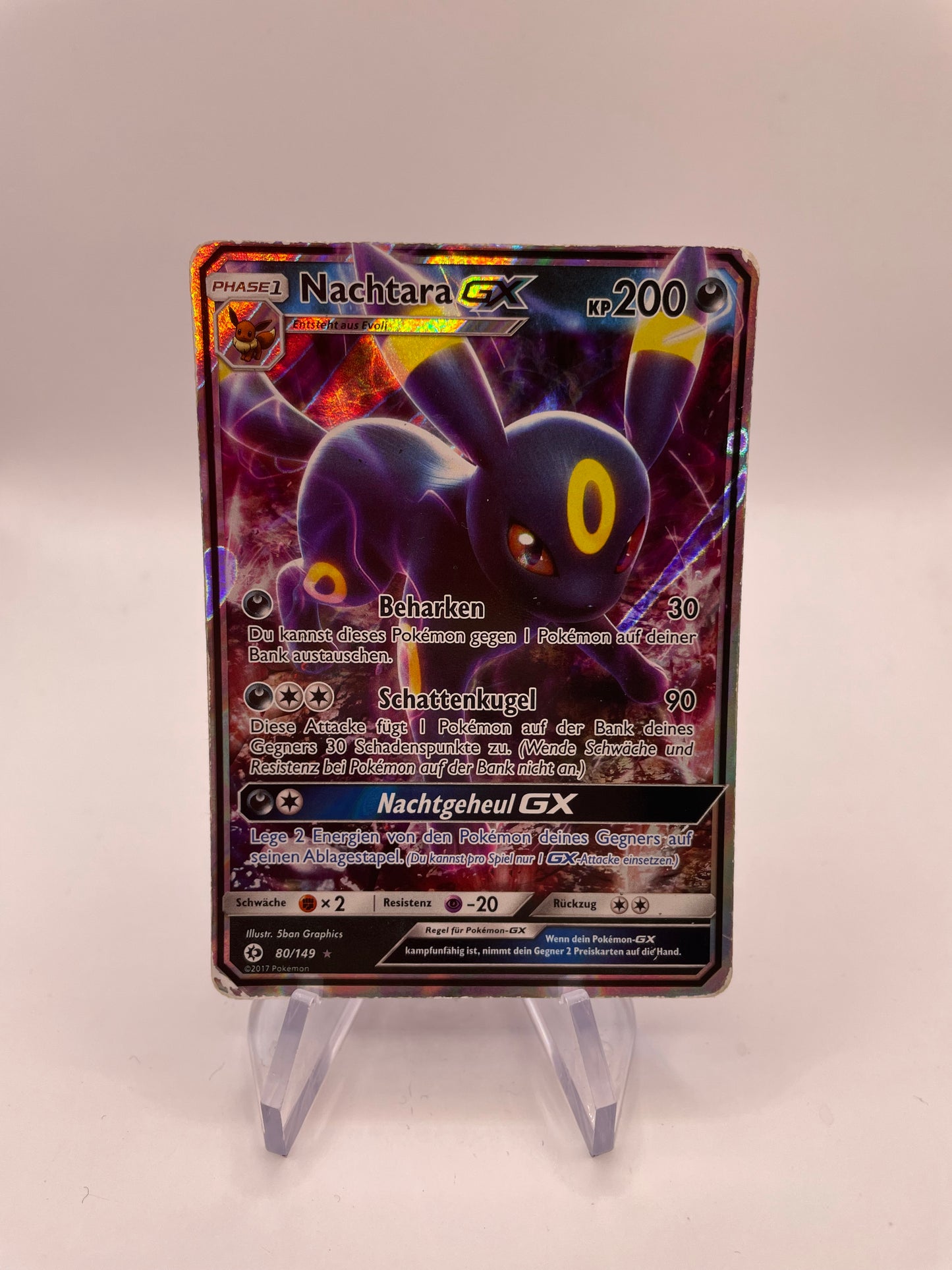 Pokémon Karte GX Nachtara 80/149 Deutsch
