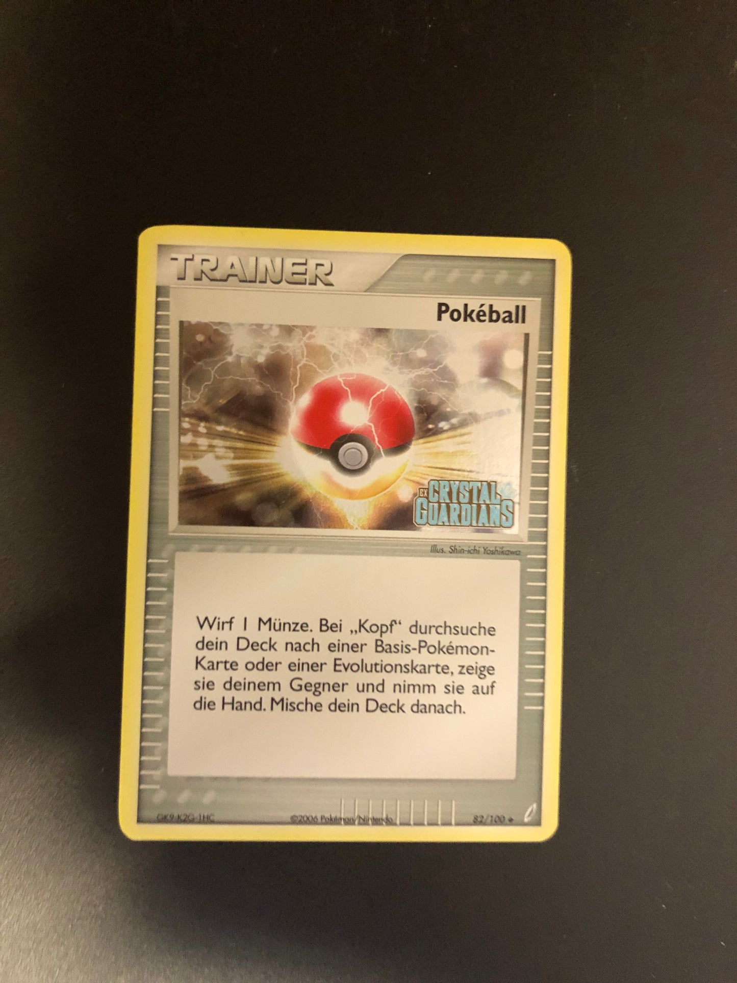 Pokemon Karte Revers Stamp Trainer Pokeball 82/100 Deutsch