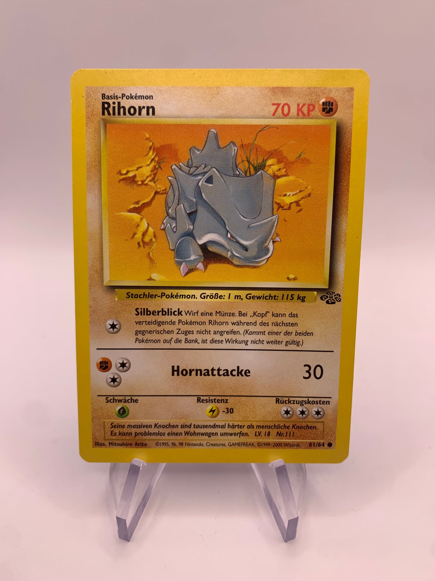 Pokemon Card Rhyhorn 61/64 Jungle German