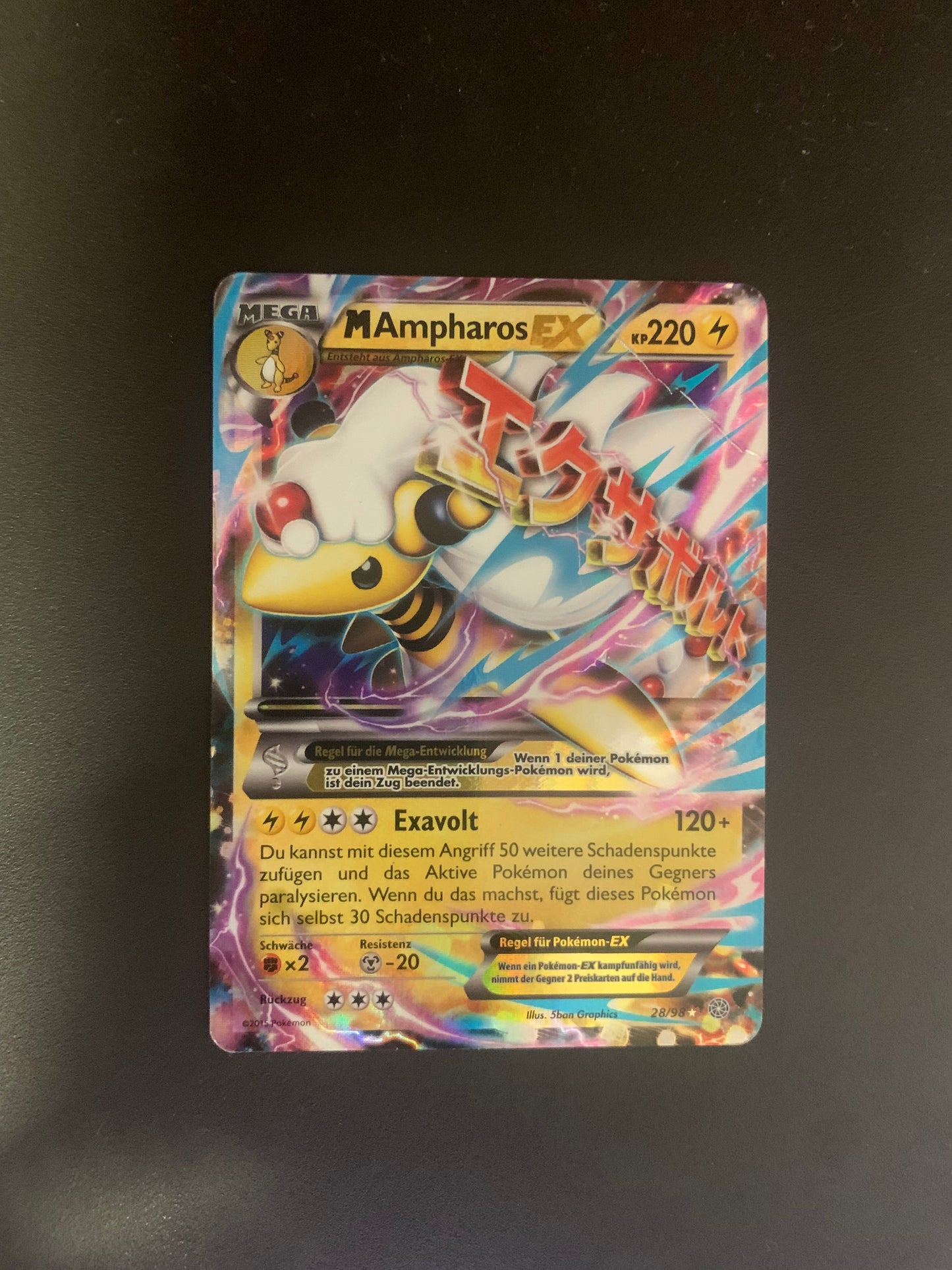 Pokemon Karte EX Ampharos 28/98 Deutsch